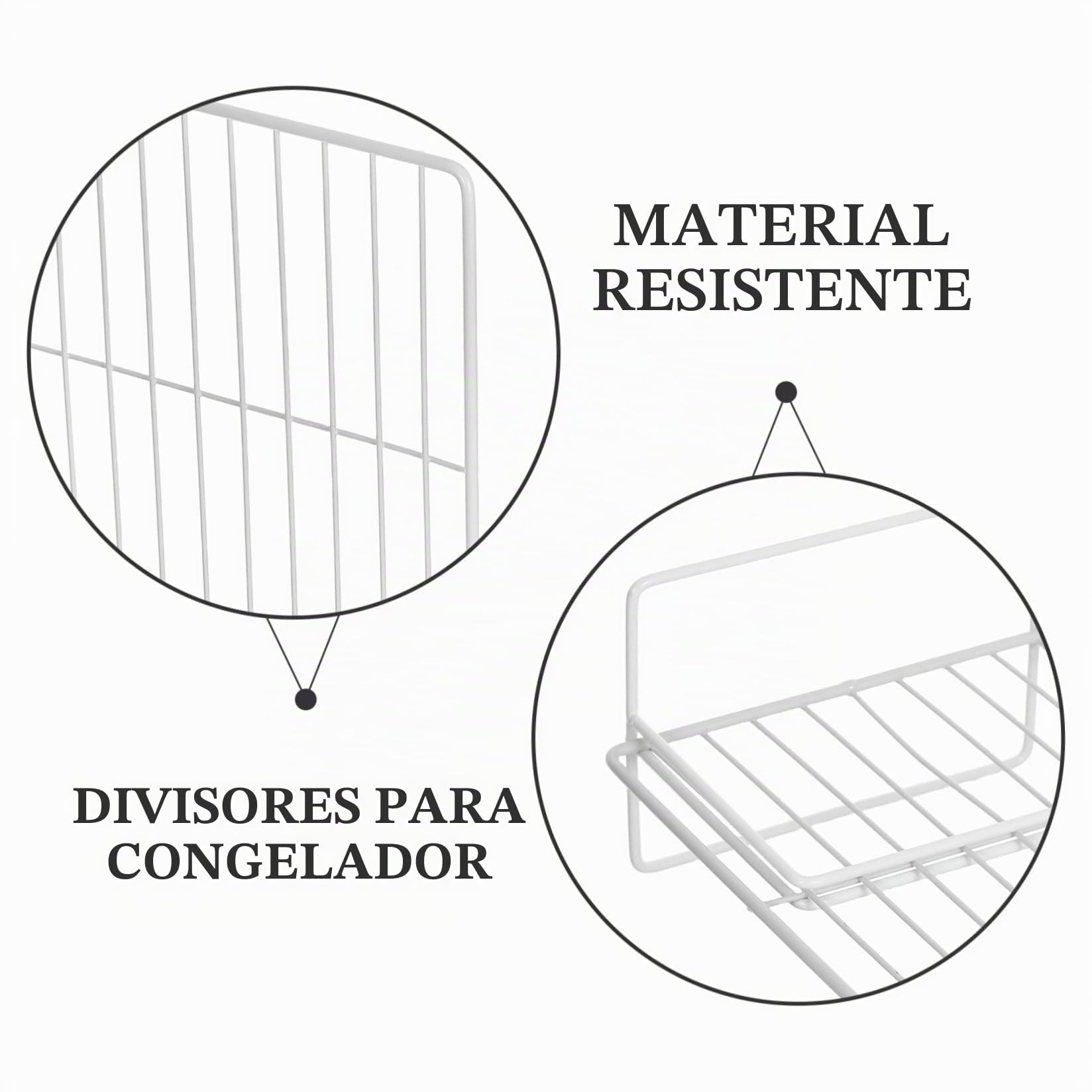 Genérico 2 Piezas Divisor para Congelador de Malla Metálica Separador Resistente de Hierro para Frigorífico Organizador Desmontable para Cocina Supermercado y Hogar