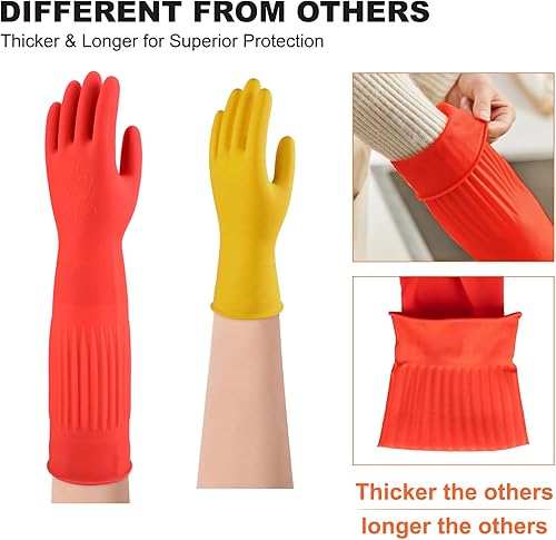 Miniatura 5 de North Tower Guantes de cocina con forro polar, reutilizables, impermeables, con puño extralargo y diseño antideslizante para uso doméstico y cocina,