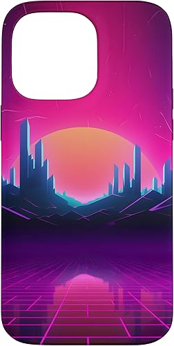 Miniatura 20 de Funda para iPhone 15 Synthwave City Retrowave 80s Vaporwave
