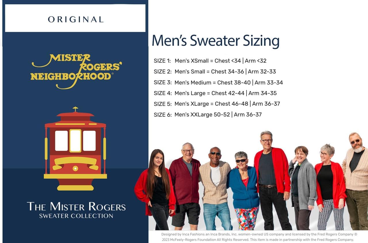 Inca Fashions - Original Mister Rogers Zip Up Cardigans for Men | 100% Alpaca Wool