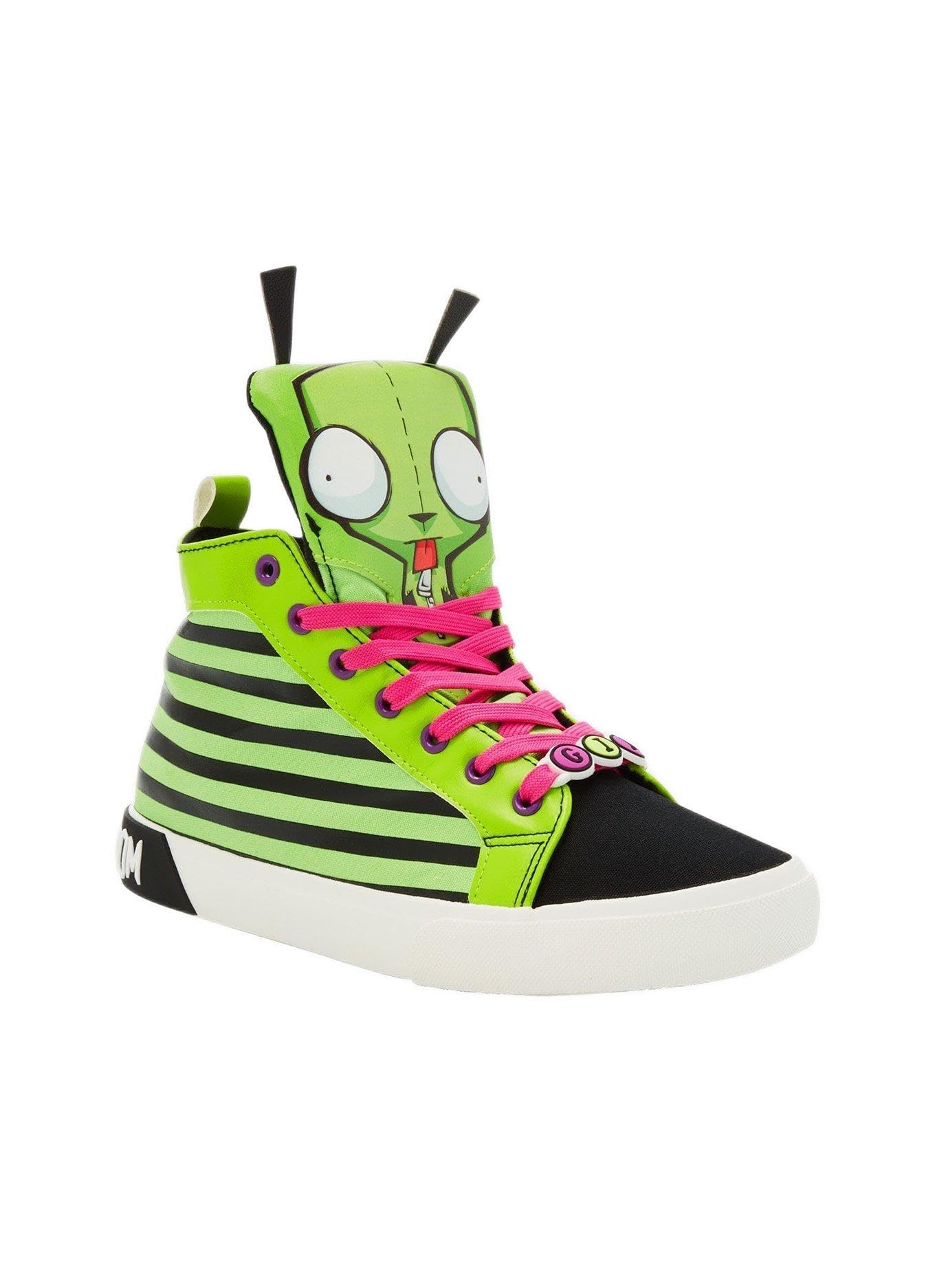 Hot Topic Invader Zim Gir Stripe Hi-Top Sneakers