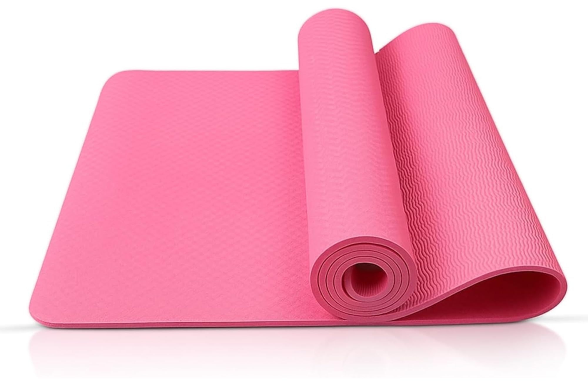 6mm Thick Non-Slip Yoga Mat for Women & Men – 72"L x 24"W Large Exercise Mat for Home Workouts | Durable, Lightweight Gym Mat for Fitness & Training | Comfortable Support for Floor Exercises (Pink)