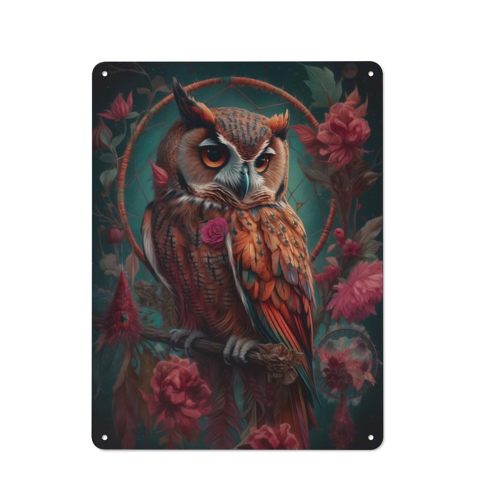 Classic Decorative Tin Plaque 40x30cm Featuring The Vigilant Watch, Novelty Wall Art for Home, Shop, Pub Or Studio Wall
