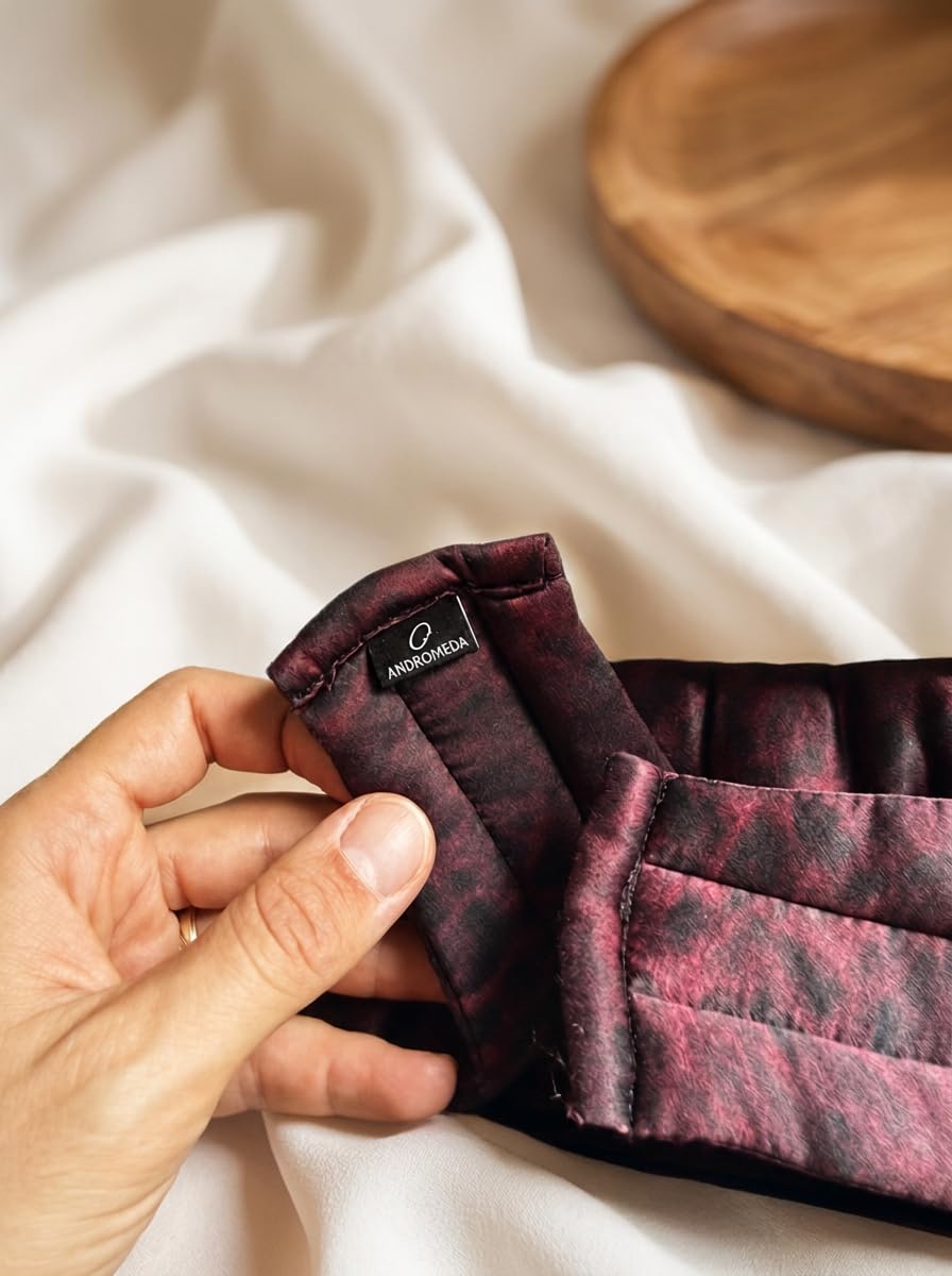 Andromeda bandeau de Sommeil 100% Soie | Bandeau de nuit occultant pour protéger les yeux de la lumière | Voyage, avion, maison, train, hôtel | Lavable | Femme et homme | Glamour
