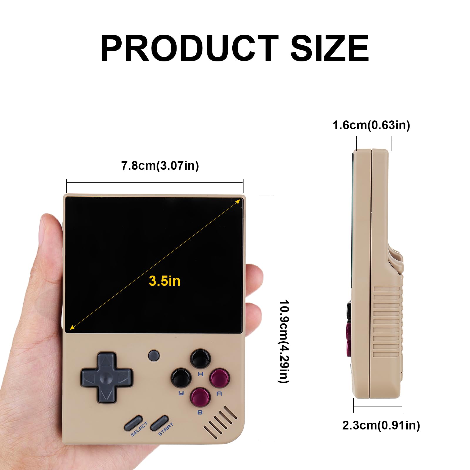 Miyoo Mini Plus Handheld-Spielkonsole 64G, 3,5 Zoll IPS-Bildschirm, Linux-System, integrierte 20000+ Spiele, unterstützt WLAN-Kampf (grau)