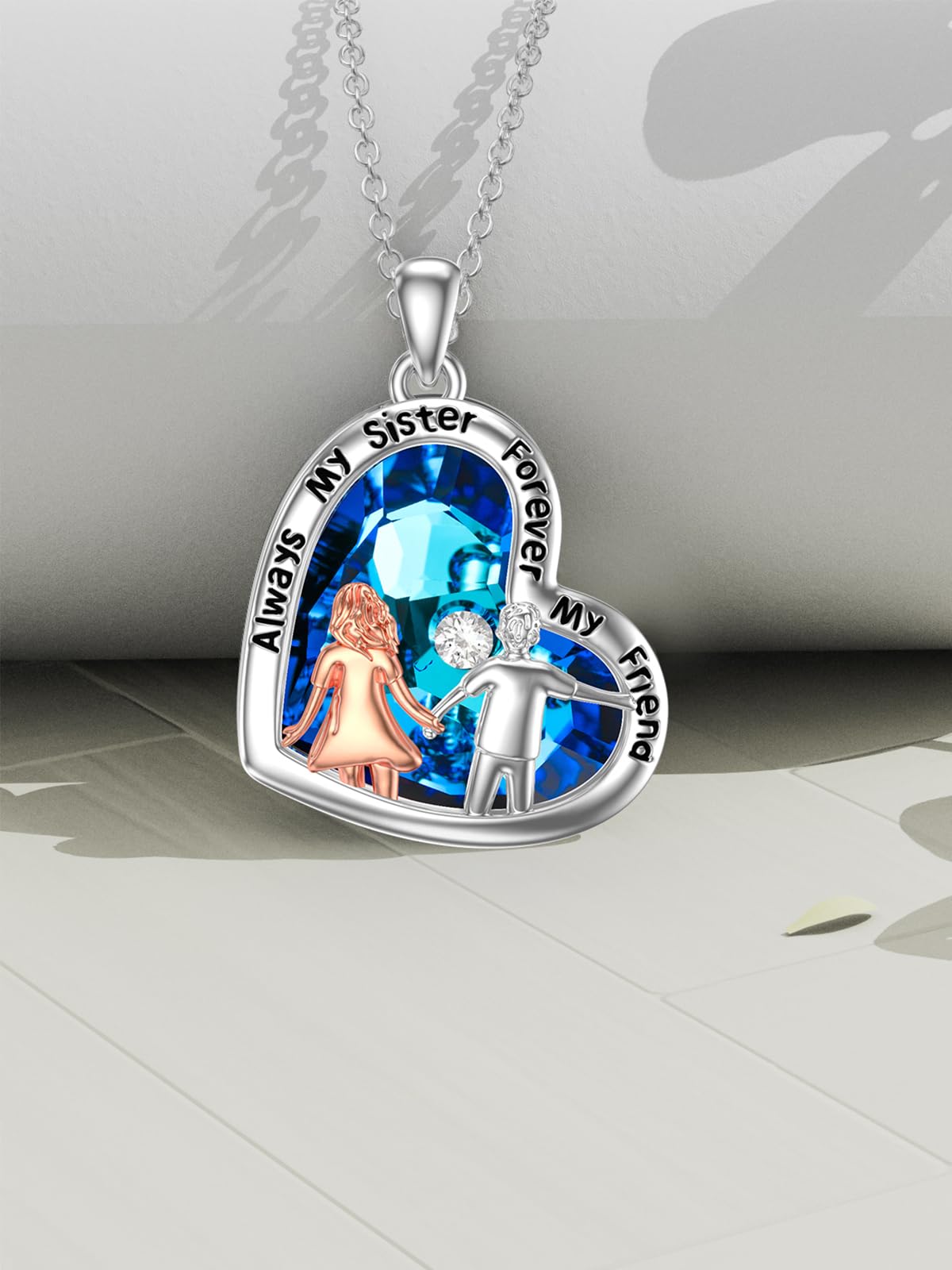 WINNICACA Gifts for Sister from Brother/Sisters Sterling Silver Sister Necklace Graduation Birthday Gifts for Sisters