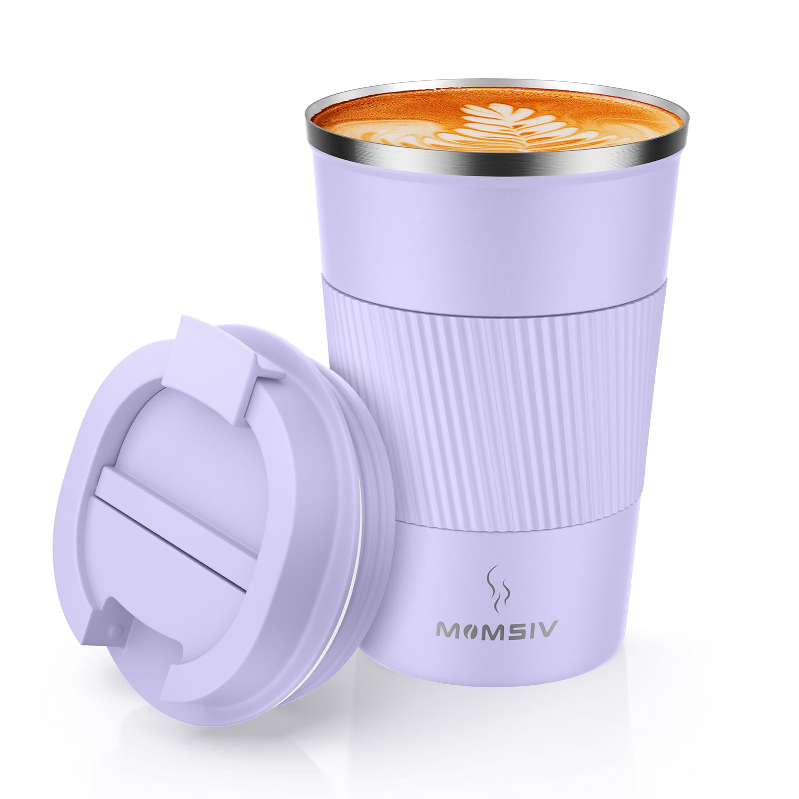 MOMSIV Coffee Cup, Insulated Coffee Cup with Leakproof Lid