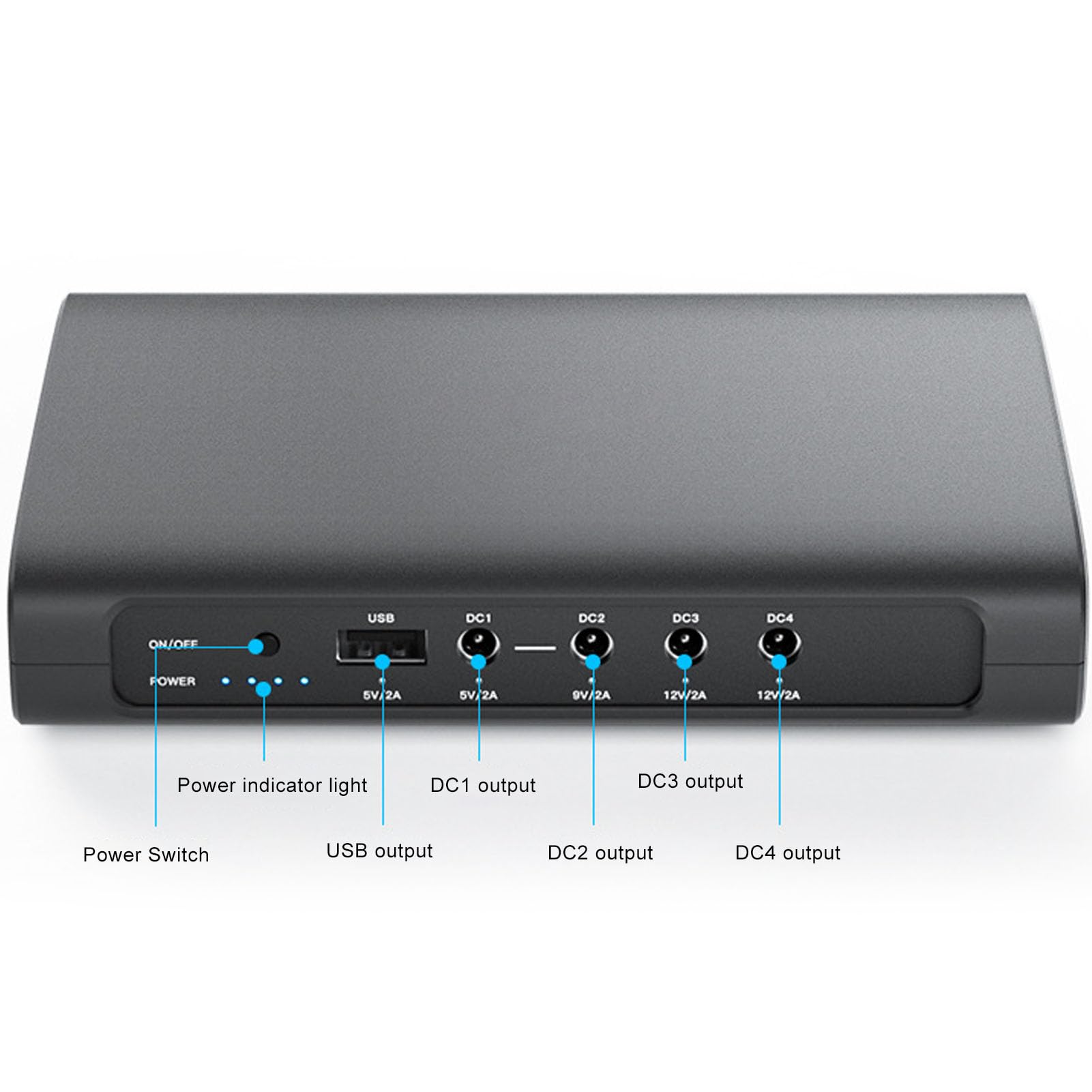 Zasilacz Bezprzerwowy, Akumulator Zapasowy Mini UPS 27000 MAh z 4 Gniazdami i Portem ładowarki USB, Zapasowy Zasilacz Akumulatorowy do Routera, Modemu, Kamery, Lampy i Smartfona