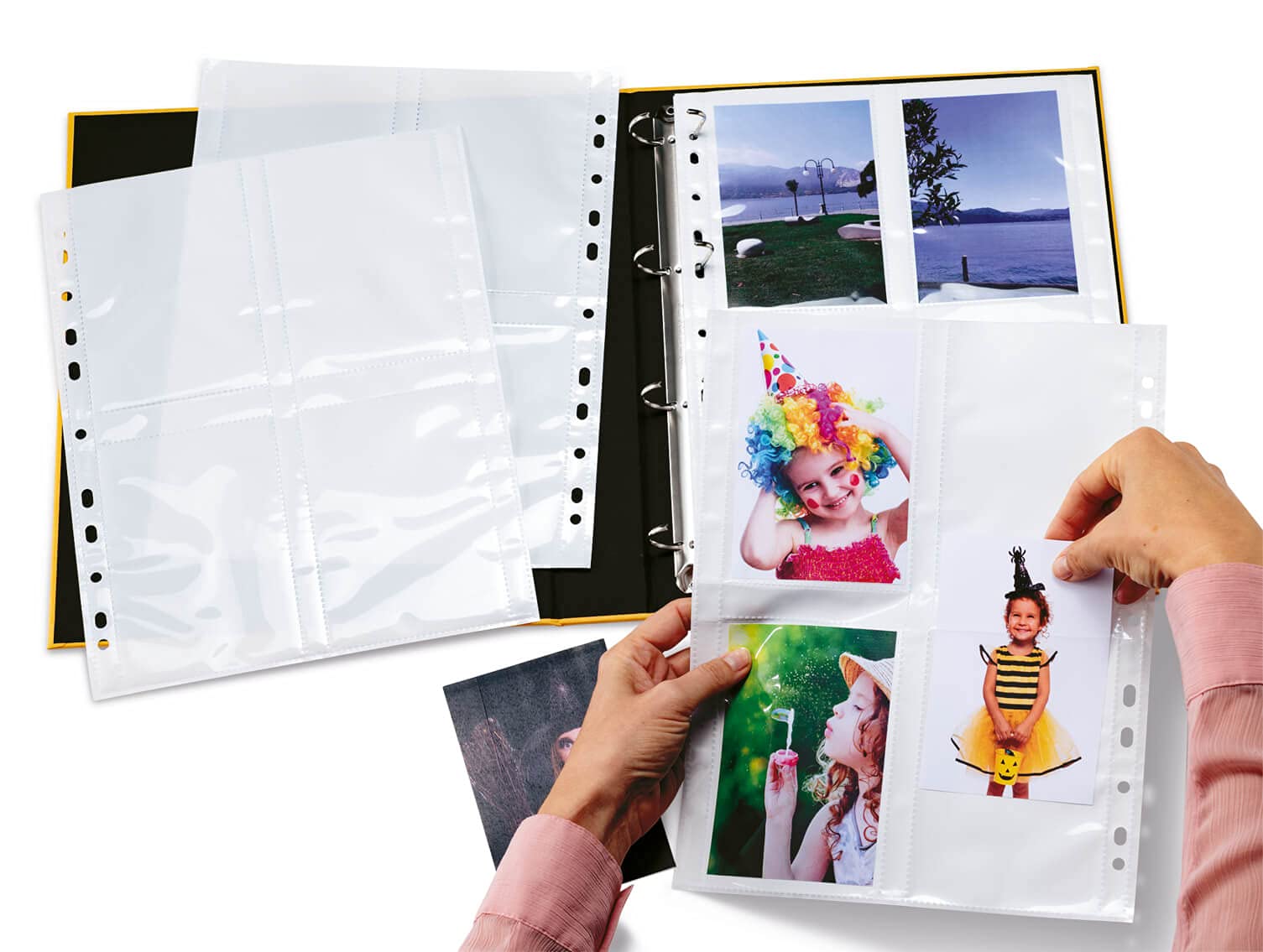HERMA 7583 Fotohüllen Fotosichthüllen weiß 50 Blatt 9x13cm Hochformat