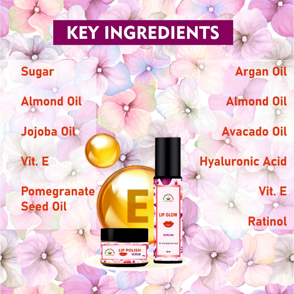 Image of Lip Glow Serum (10ml) and Lip Polish Scrub (20gm) Combo - Reveal Your Perfect Pout (Pack of 2)