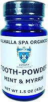 Vista 1 de Polvo dental con menta y mirra Pasta de dientes natural Sin flúor Blanqueamiento Pulido Valhalla Spa Organics 1.5 oz
