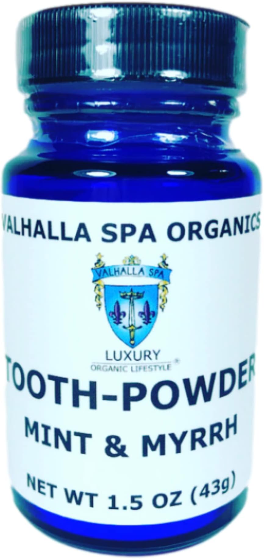 Tooth Powder with Mint and Myrrh Gum | All Natural Toothpaste Fluoride Free | Whitening, Re-mineralizing, Plaque Removing, Breath Freshener | 1.5oz