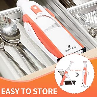 ONCE FOR ALL Mandoline Vegetable Slicer Adjustable Thickness Potato Onion Chopper Safe Upright Dicer Fruit (warm orange)