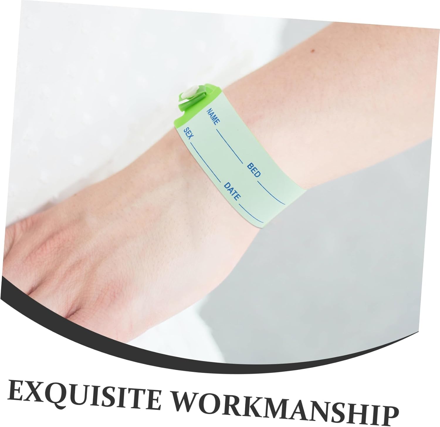 MAGICLULU Id Wristbands for Patients, Adult Size Green Disposable Hospital Bracelets Writable Plastic, Adjustable Patient Identification Bands for Nursing Care and Admission, 100 Pieces