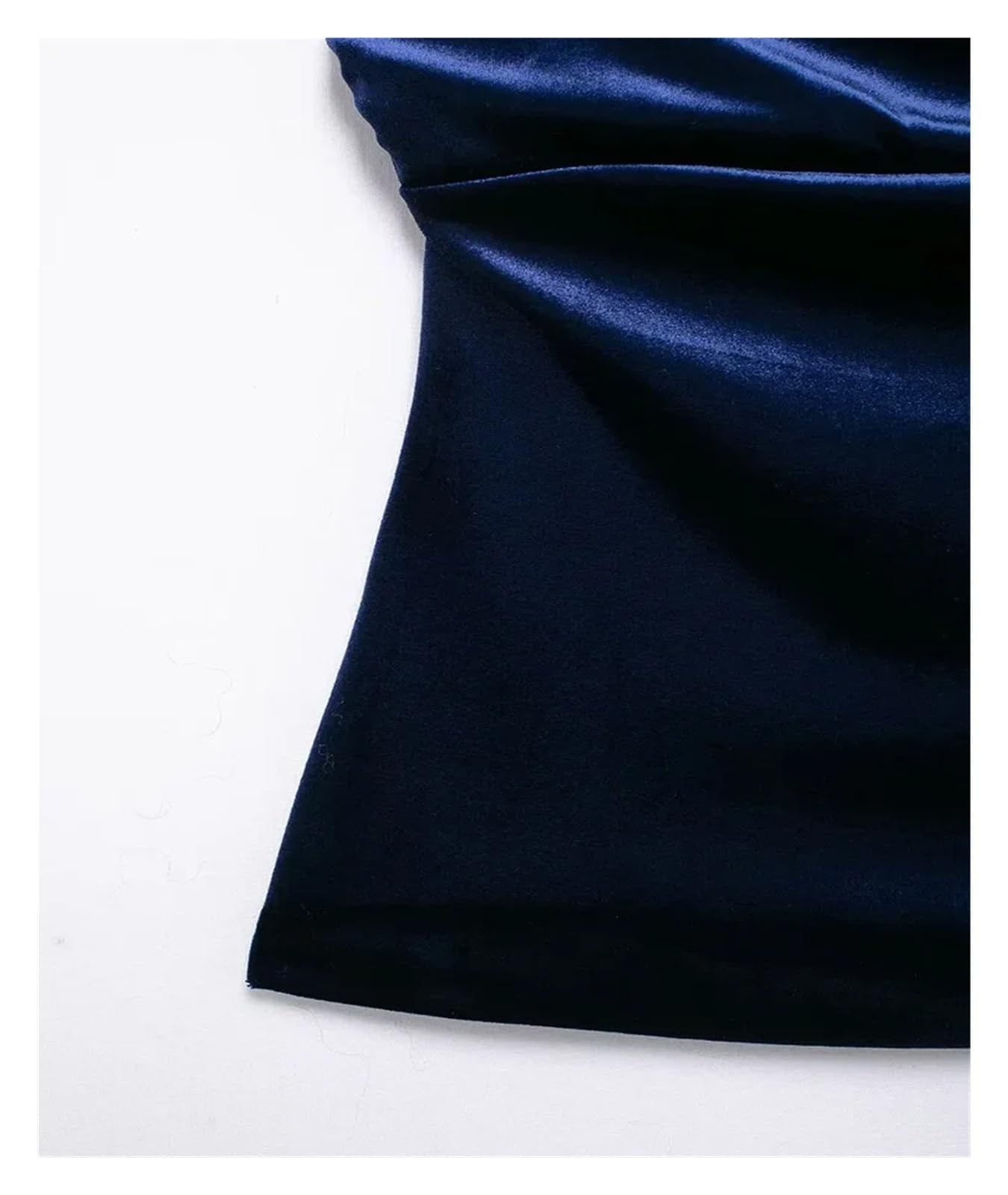 Femmes Bleu Plissé Dos Nu Côté Zipper Tops Vintage Halter Neck Sans Manches Femme Top, bleu, M