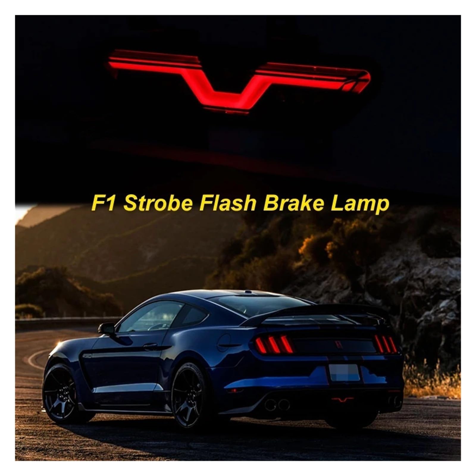 For Ford Mustang Gruppo fanale posteriore 3-in-1LED con anello LIGHT rosso brillante come lampada di coda/freno e LIGHT bianco come lampada di retromarcia di riserva