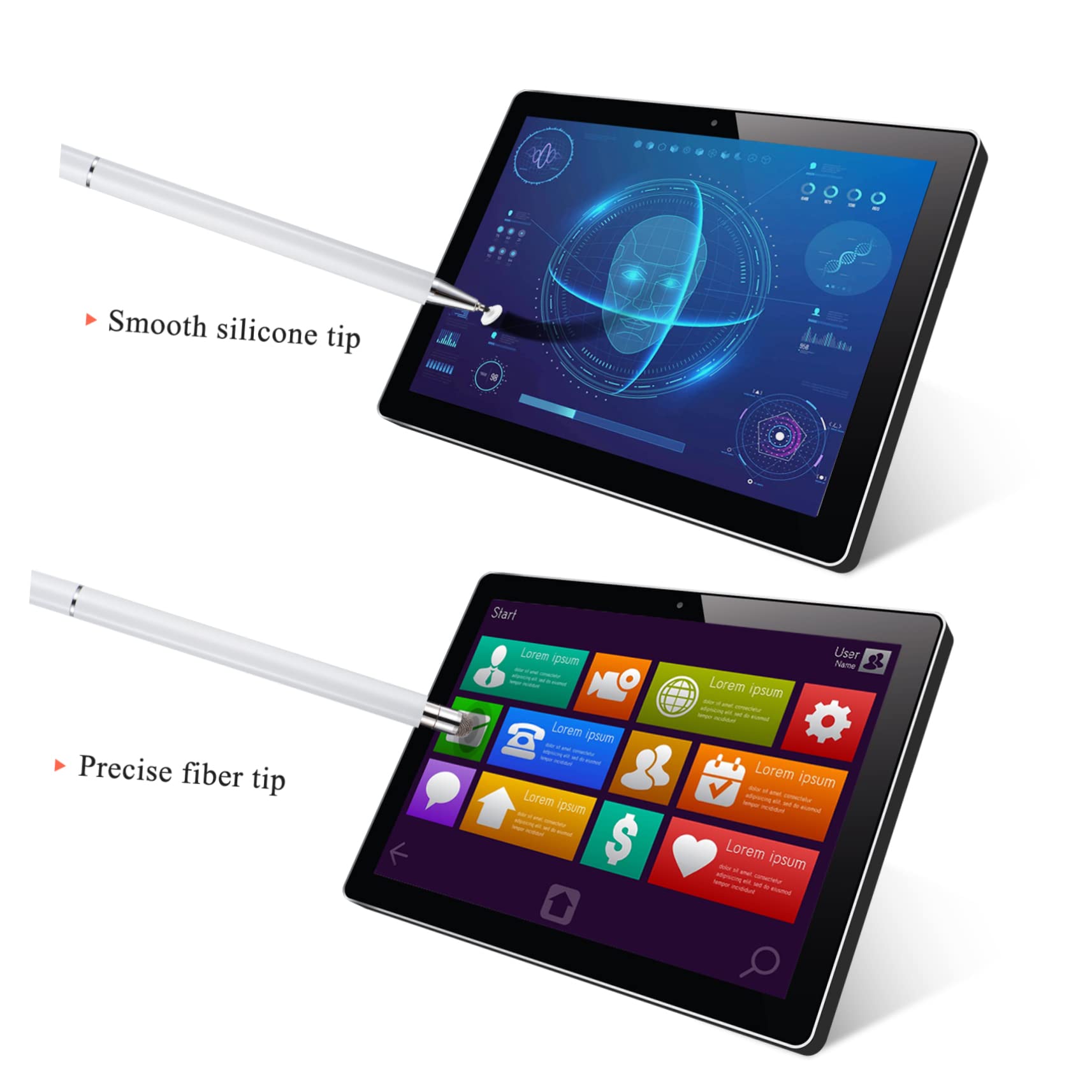 Artibetter 8pezzi Pennino Capacitivo Per Touch Screen Stylus Fine Tip Per Tablet e Smartphone Design Ergonomico e Silenzioso Compatibile Con Dispositivi Touchscreen