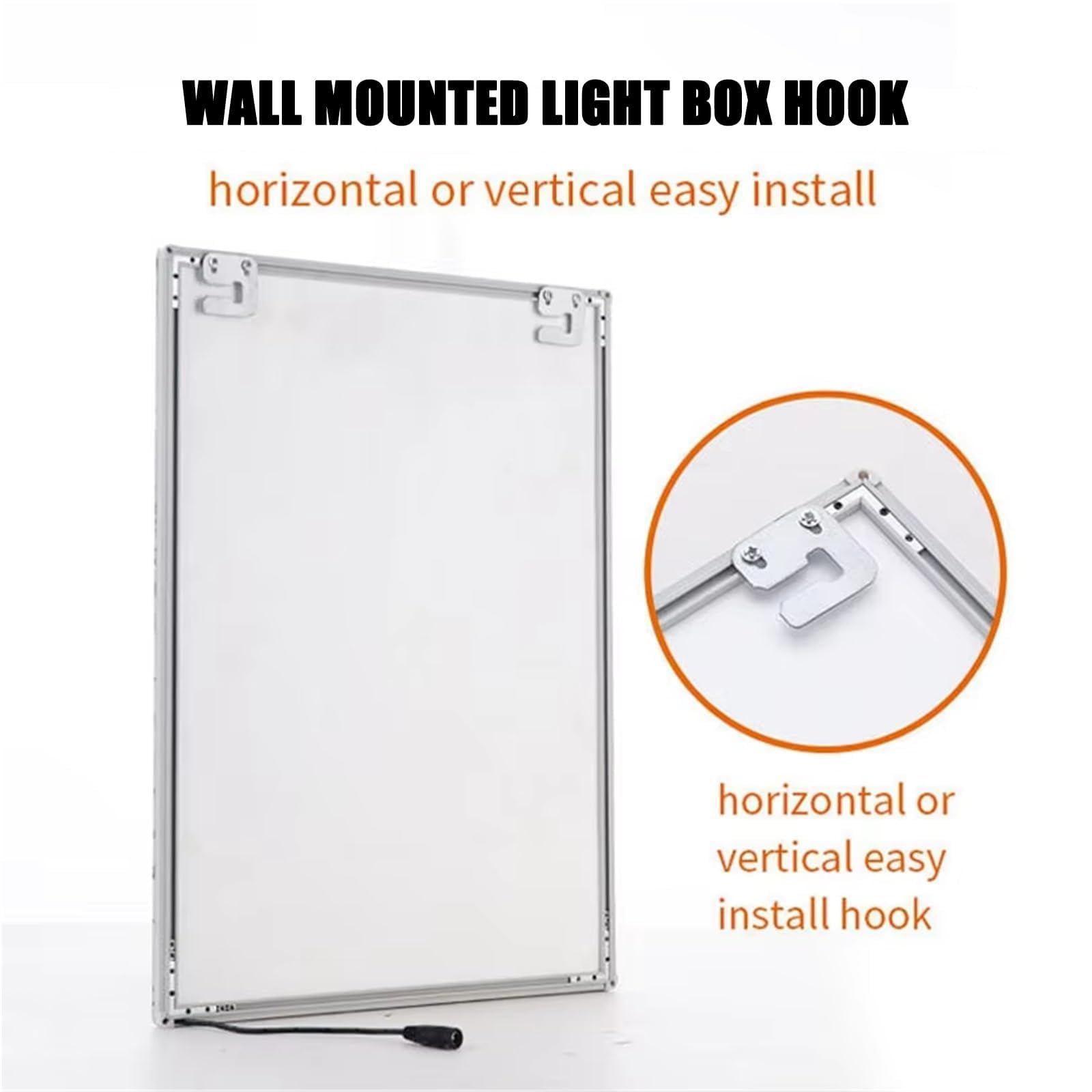 Caja de luz LED, marco de exhibición publicitaria montado en la pared - Tablero de menú iluminado de vidrio templado ultradelgado para restaurantes, bares, tiendas, cafeterías black A3