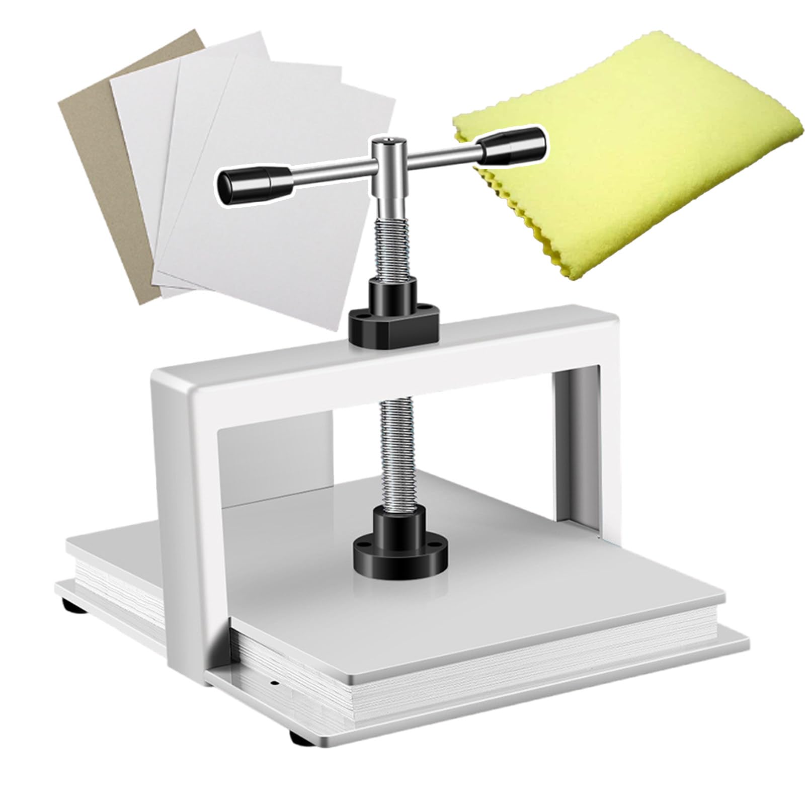 Ręczna maszyna do prasowania papieru, maszyna do spłaszczania faktur biurowych, stalowa maszyna do papieru w formacie A4/A3, nacisk 1500 kg, płyta metalowa 8 mm, do spłaszczania tkanin, książek, zn