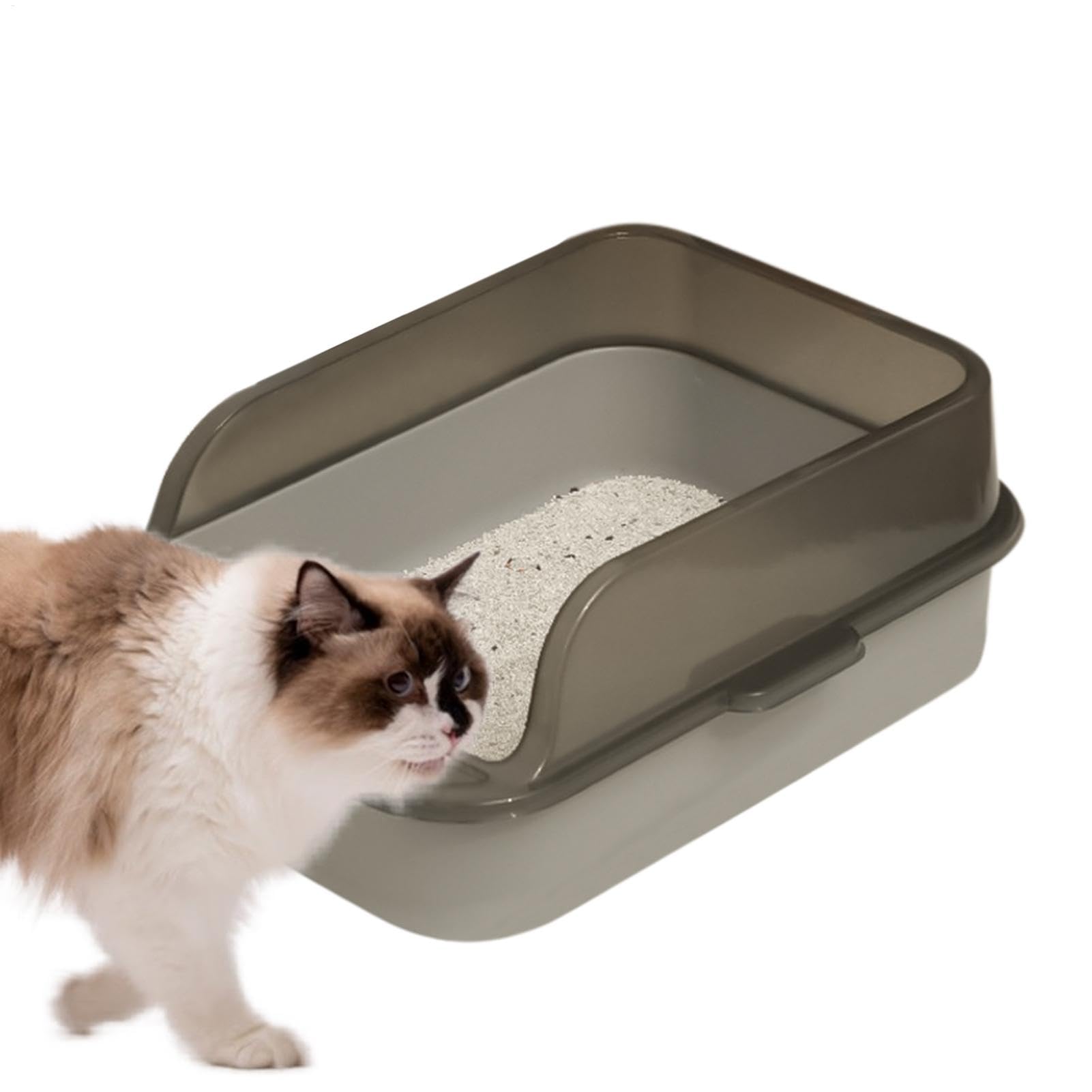 Lettiera Con Parte Superiore Aperta - Bordi Alti a Prova di Perdite Per Gatti | Toilette Per Gattini Facile da Pulire Con Parte Superiore Aperta