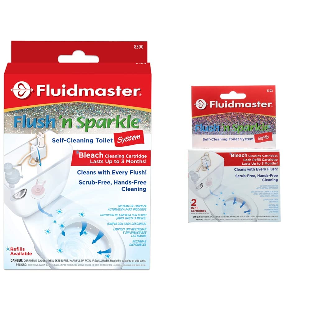 Buy Fluidmaster 8300 Flush 'n Sparkle Automatic Toilet Cleaning System with Bleach Cartridge