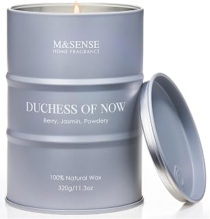 M&SENSE Soy Bergamot Jasmin Scented Candles for Women Home Scented, 11.3oz 70 Hours Long Lasting Burning, Unique Candle Gifts Cozy Room Decor for Bedroom
