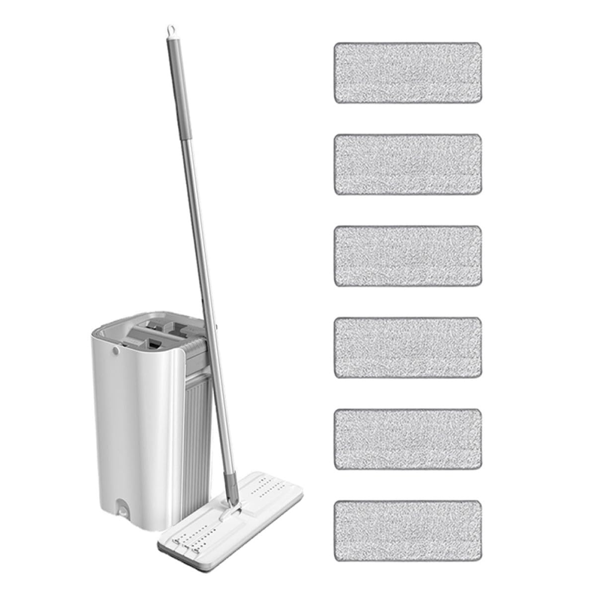 Reinigungsmopp Satz mit Integriertem Tragegriff und Flexiblem Drehdesign aus Mikrofaser und Edelstahl für Saubere Böden im Clean Room und Haushalt