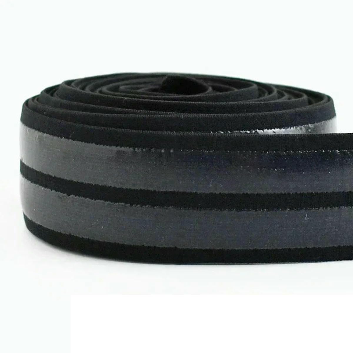Banda elástica de 2/5/10 metros, 20-50 mm, antideslizante, para cinturón, ropa, cinta de silicona ondulada, accesorios de costura para bricolaje - EB038 - Negro - 50 mm - 10 metros