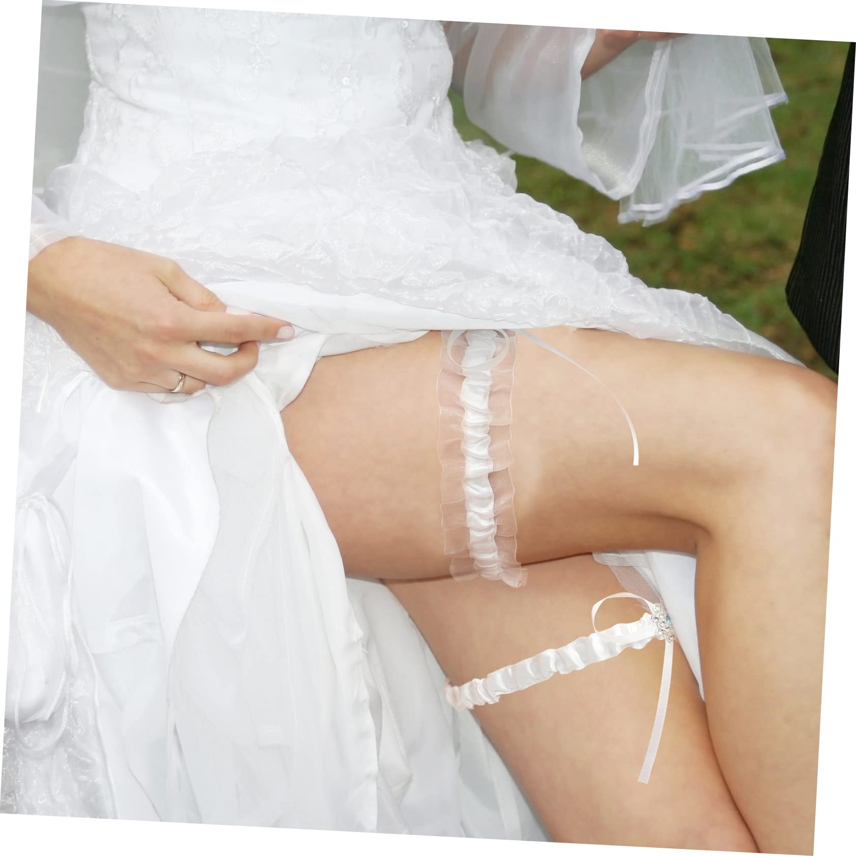 Abaodam 3 Set Di Giarrettiere Elastiche in Pizzo Da Sposa Di Per Le Donne Set Di Giarrettiere Da Sposa Decorazione Per Le Gambe in Pizzo Per La Sposa Gamba Della Sposa