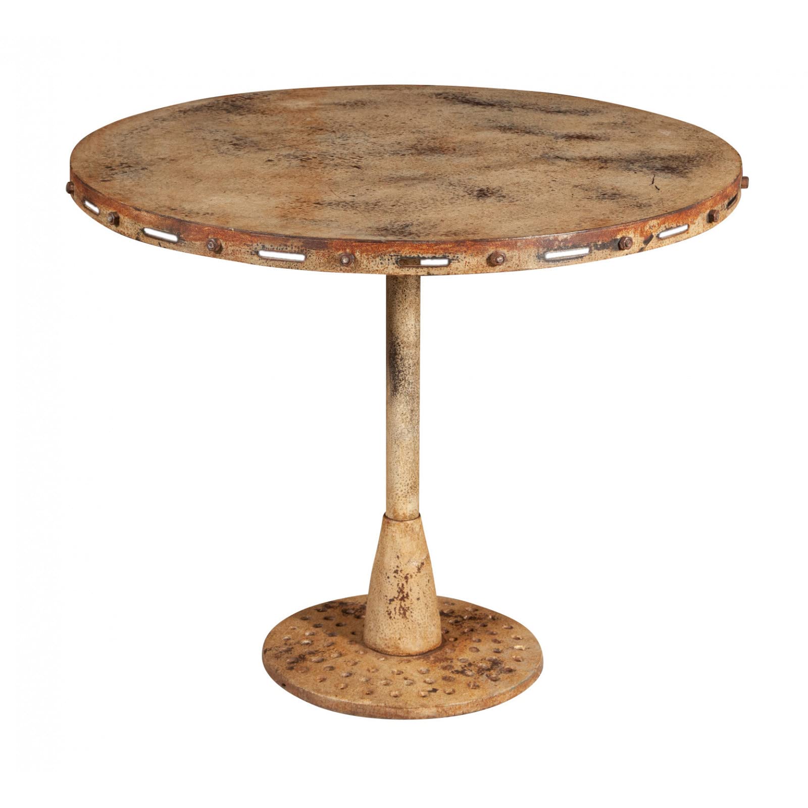 Biscottini - Tavolo da balcone e Giardino 90x90x77 cm - Tavolo da Esterno in Ferro Battuto - Tavolo da Giardino rotondo - Tavolino da balcone anticato