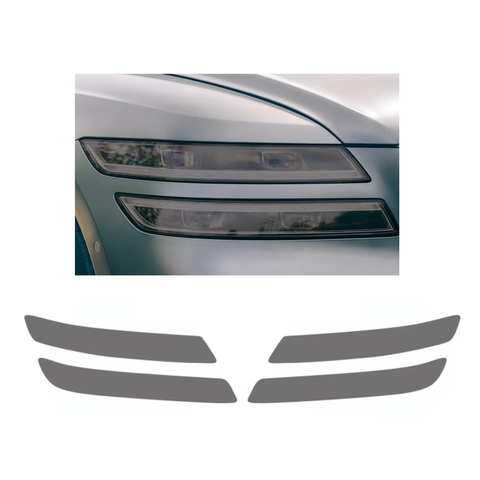 Headlight Film for Genesis G80 2021-2024, 1Set Transparent/Smoke Black Car Headlight TPU Protective Film