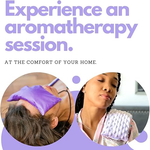 Miniatura 2 de Almohadilla térmica y almohada para ojos para microondas - Set de regalo - Almohada de ojos perfumada de lavanda y almohadilla térmica para