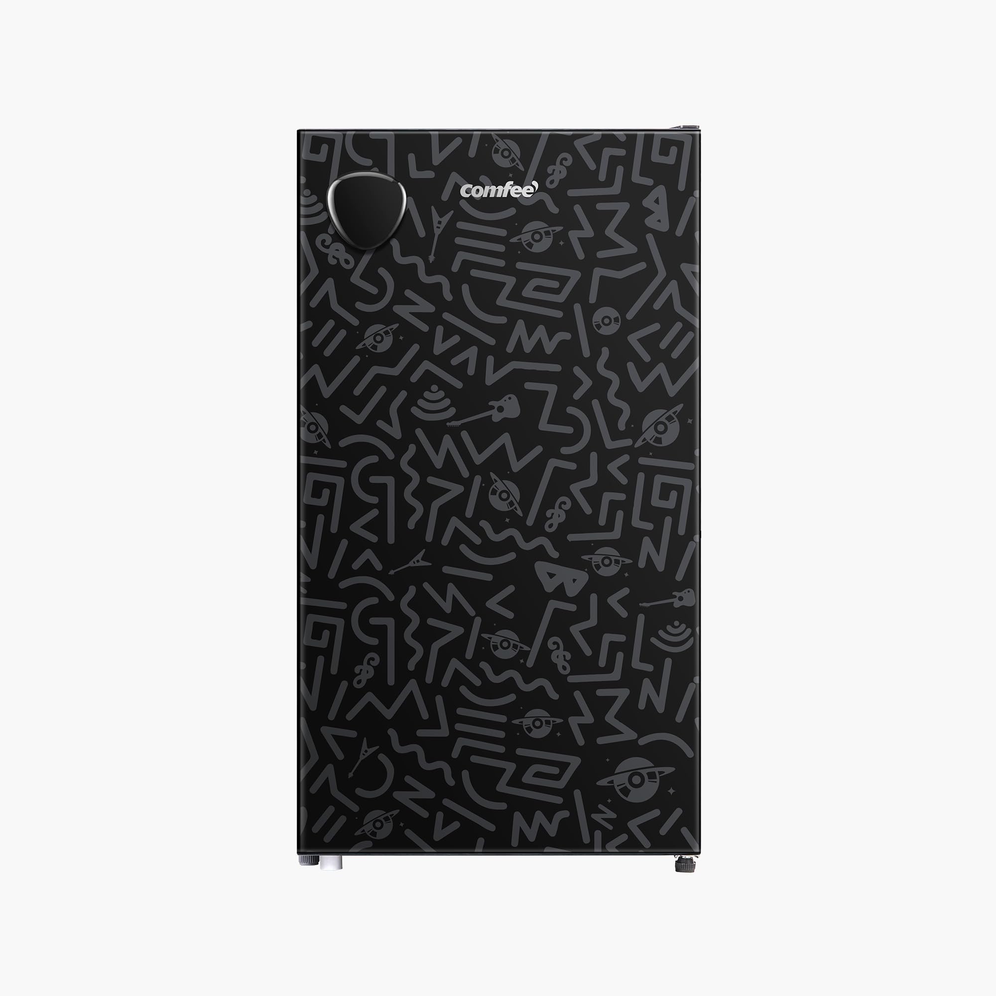 Comfee' RCD92BF2EUY(E) Refrigerador 1 Puerta 88 L, Refrigerador Compacto Bajo Encimera, Temperatura Ajustable, Bajo Nivel De Ruido, Mini Frigorífico De Instalación Libre, Puerta Reversible, Negro