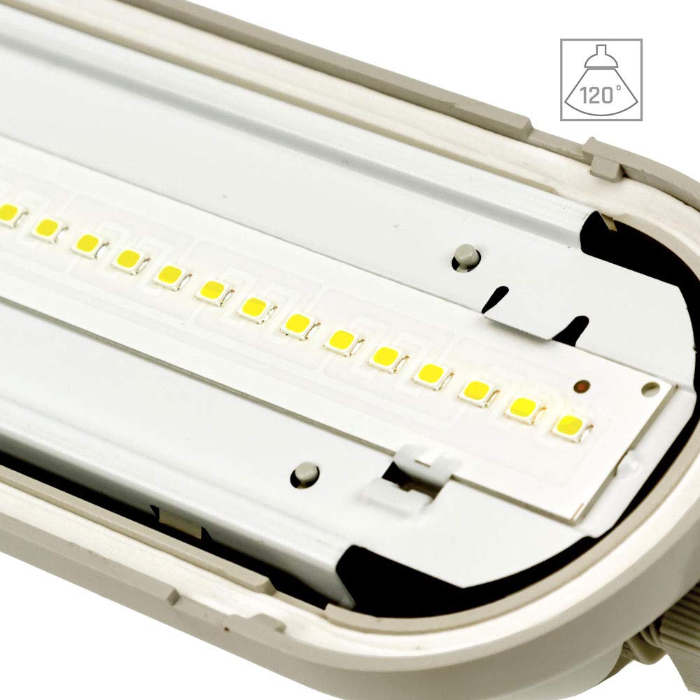 NCC-Licht LED Deckenleuchte Feuchtraumleuchte Limea Gigant Pro 150cm IP66 27/37/47/58W 4200-8700lm Neutralweiß 4000K