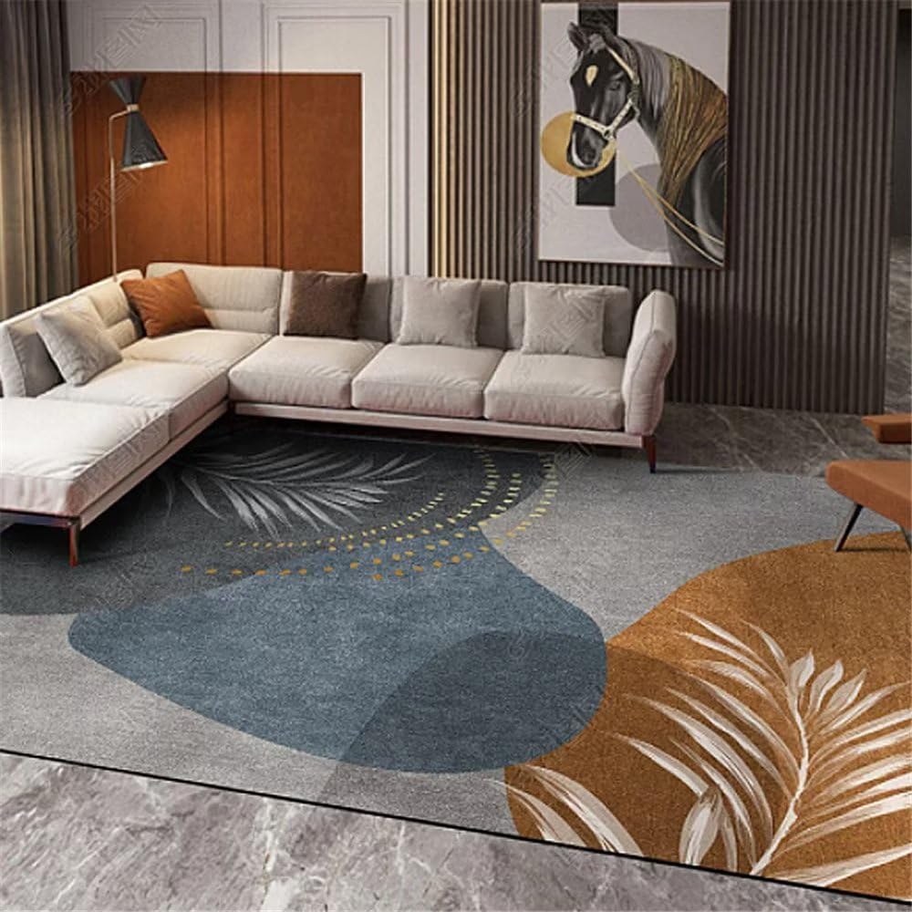 Tapis de salon résistant à la saleté bleu 100x160 cm facile à nettoyer