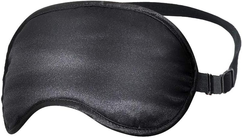 LULUSILK Black: Silk Sleep Eye Mask/Blindfold, Lightweight & Soft Night Eyeshade With Adjustable Headband For Sleeping/Travel/Nap, Perfect Eye Cover For Women, Men And Insomnia (Black)