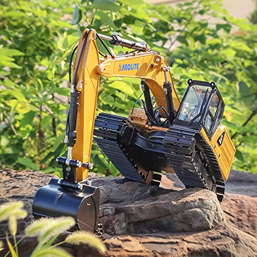 BAXT HUINA Hydraulikbagger Ferngesteuert Baufahrzeuge, 1:16 2.4G 3-Loop Brushless RC Metall Bagger mit Volle Funktion… – Bild 4