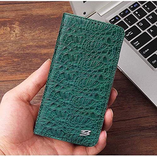Étui en cuir crocodile vert pour iPhone 11 style premium chic - 5