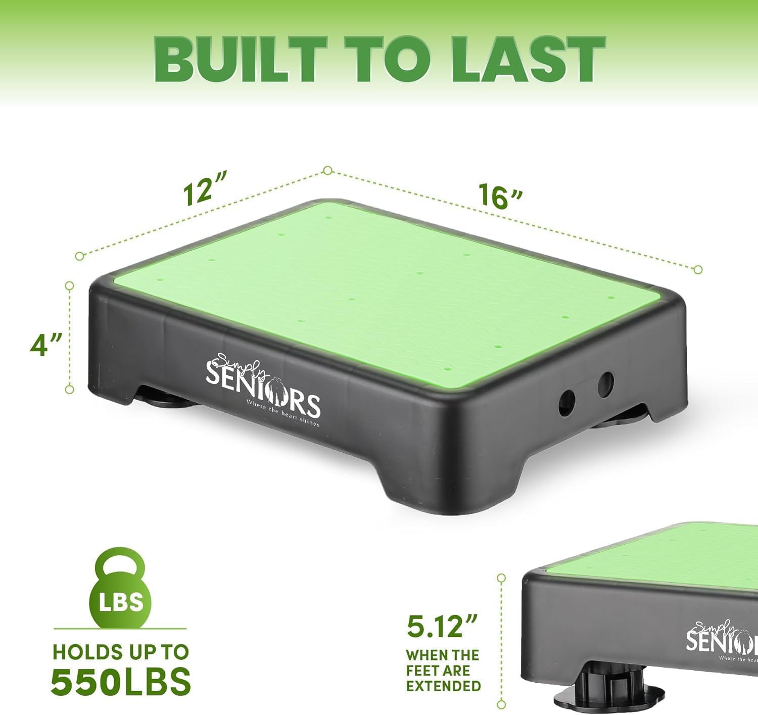 Small Step Stools for Adults - Noctilucent Small Mobility Aid for Seniors - Portable Heavy Duty Plastic Step Platform & Bed Steps for High Beds for Adults - Assist Device for Kitchen Bathroom Toilet