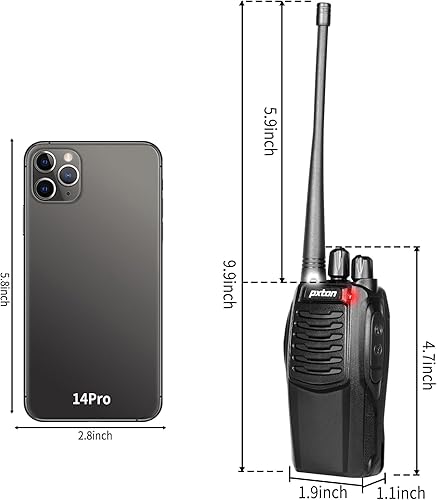 Miniatura 7 de pxton Walkie talkies S1 para adultos con auriculares y batería recargable de iones de litio de 1500 mAh, walkie talkie tiene VOX, TOT, alarma de