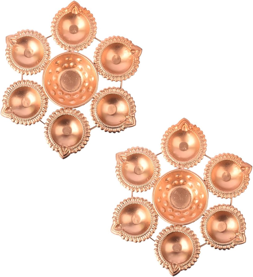 SATVIK Traditional Metal Urli for Decoration – Set of 6 | Antique Finish Decorative Urli Bowls for Floating Flowers, Diyas & Candles | Metal Urli for Home, Temple & Festive Décor