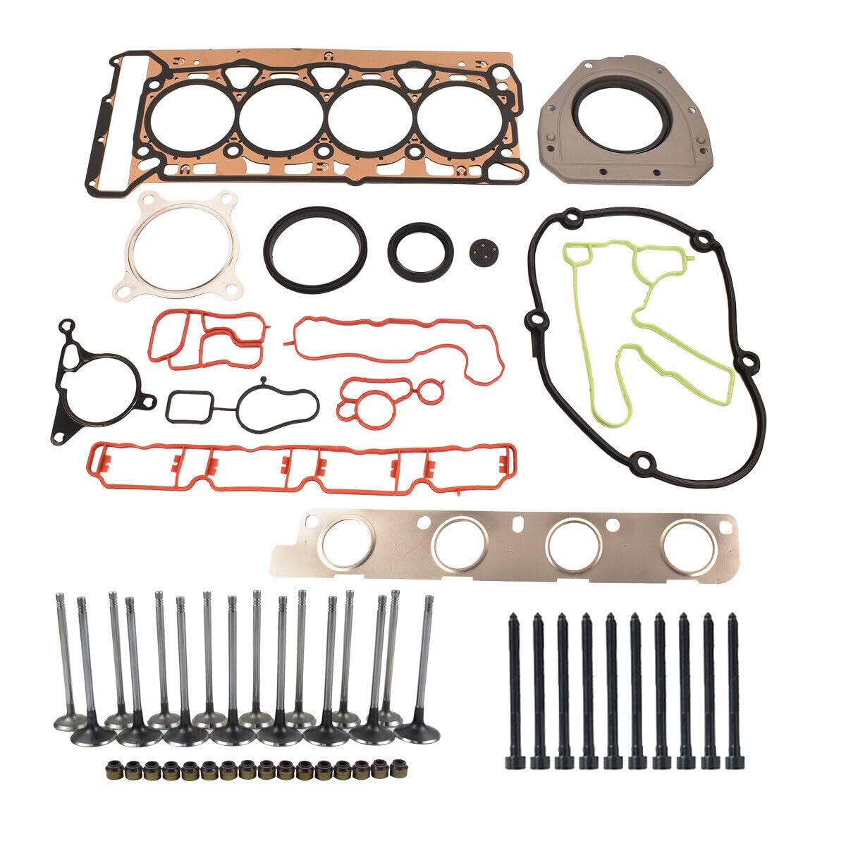 Joint de culasse avec jeu de soupapes avec boulon Compatible avec V W S.e a.t Sk0da 1.8 TFSI 2.0 TFSI 1.8 TSI 2.0 TSI 06H103383AF 06J103383D 06H103085J 06H103085G 06B103113C