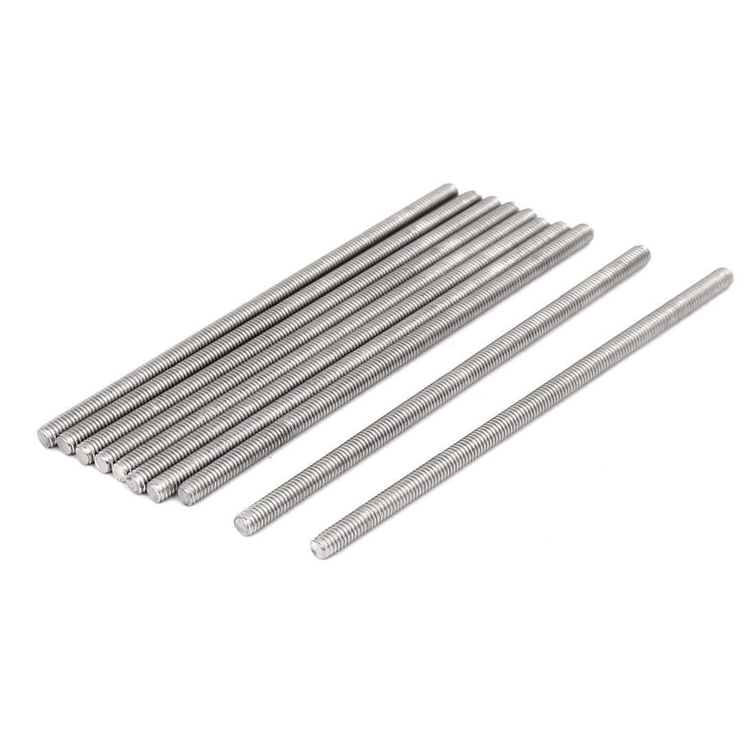 uxcell M4 x 100mm 304 Stainless Steel Fully Threaded Rod Bar Studs Fastener 10 Pcs