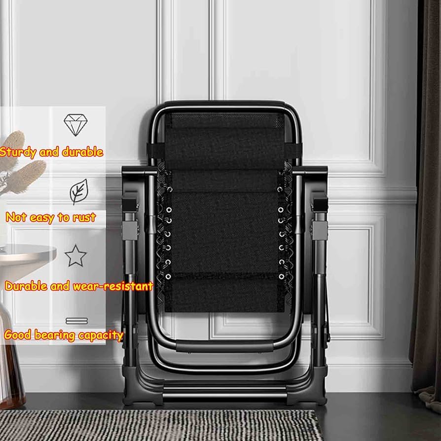 Rattan Lounge Chair Folding Lunch Balcony Outdoor Indoor Wicker Elderly