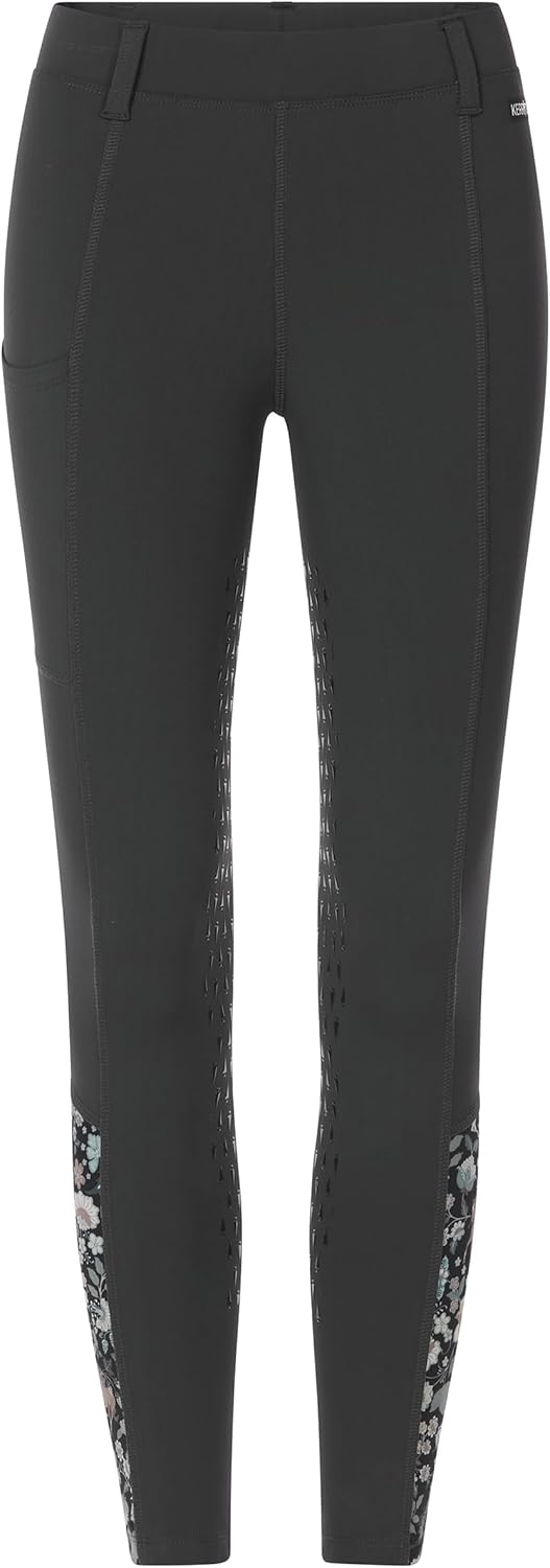 Kerrits Kids Thermo Tech Full Leg Horse Riding Tights – Lightweight Fleece Kids Equestrian Legging with Silicone Grip, Pocket