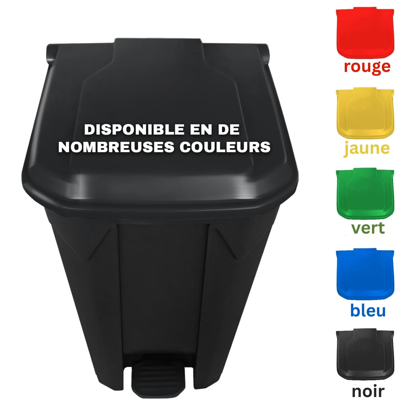 KARAT Poubelle avec couvercle hermétique et 2 poignets de transport en plastique pour usage intérieur extérieur, résistant aux intempéries, Idéal pour Jardin Restaurant (Gris (Olaf), 50l)
