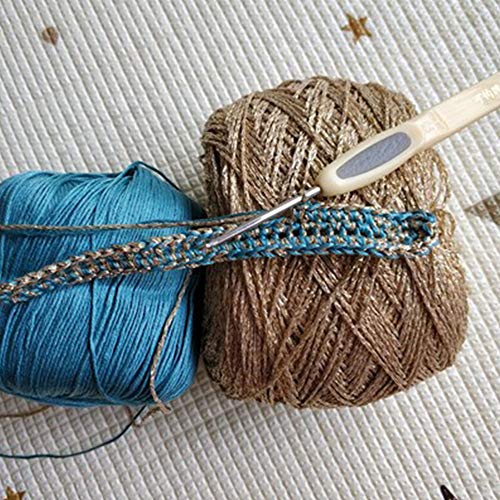 Clisil 50Gram Silver&50Gram Gold Diy Lurex Glitter Yarn Metallic Yarn Shiny Crochet Thread Sparkle Lame Yarn Art Diy Bag Accessory Yarn For Sweater Scarf Home Party Wedding Decorations #TOP4