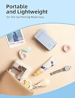 Makeid L1 Bluetooth Címkenyomtató - Kék Hordozható Öntapadós Címkéző Eszköz Okostelefonokhoz, 9-16 mm Nyomtatási Méret, Otthoni és Irodai Ha 6