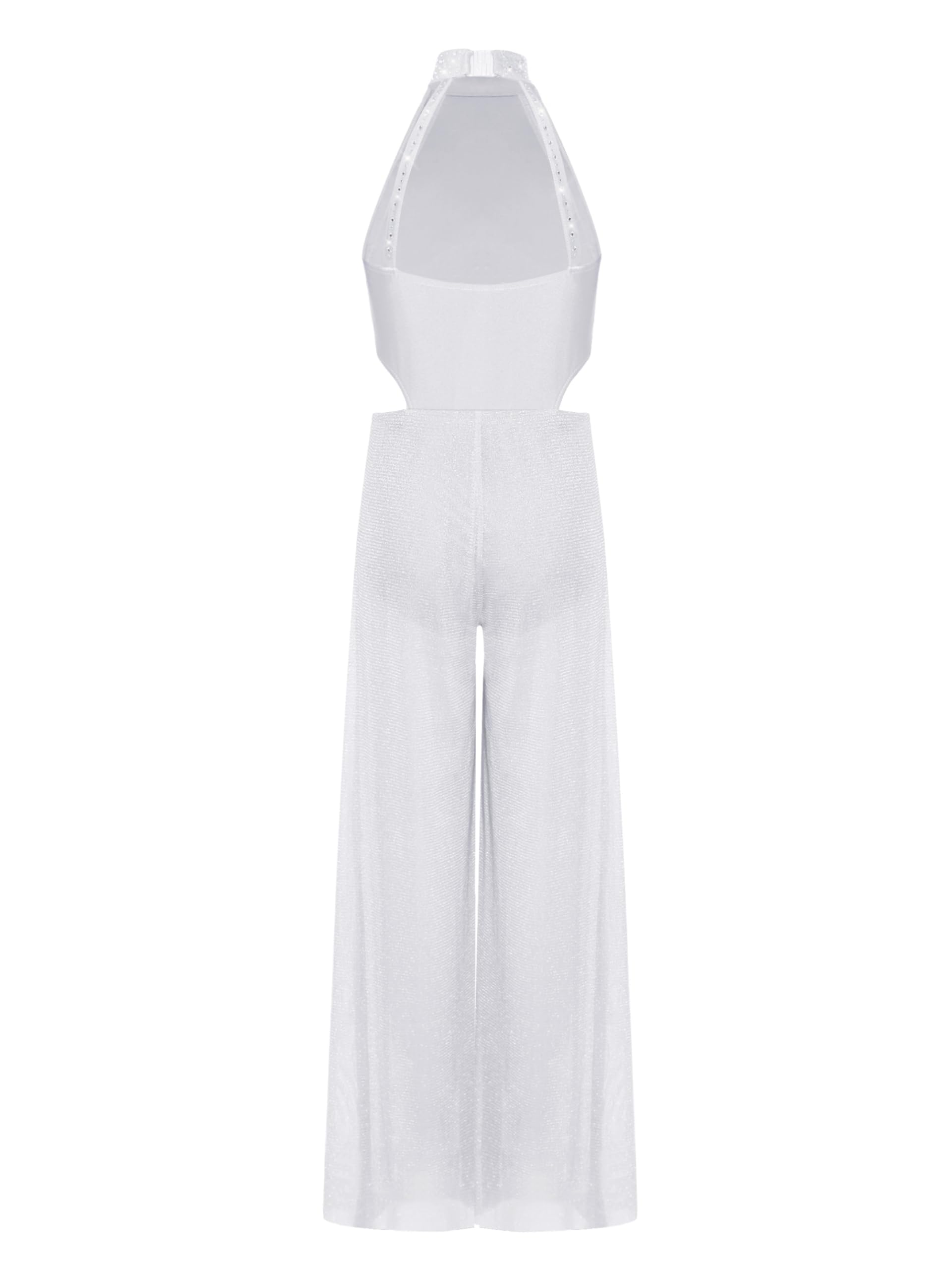 inhzoy Vestito da Balletto Ballo Lirico Contemporaneo Bambina Body Danza Classica Ballerina con Strass Tuta Intera Pattinaggio Artistico Costume da Ballo Latino Tango