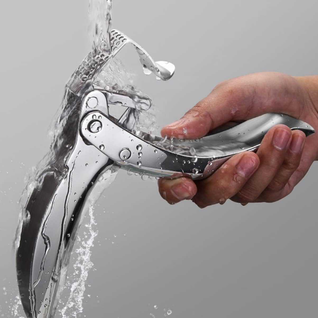 Cabilock 1Pc Stainless Steel Garlic Press Manual Garlic Squeezer for Kitchen Ginger Practical Kitchen Tool for Prep